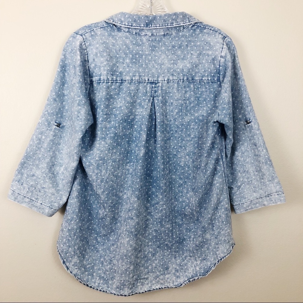 Skies Are Blue Light Blue Polka Dot Top - Picture 6 of 6